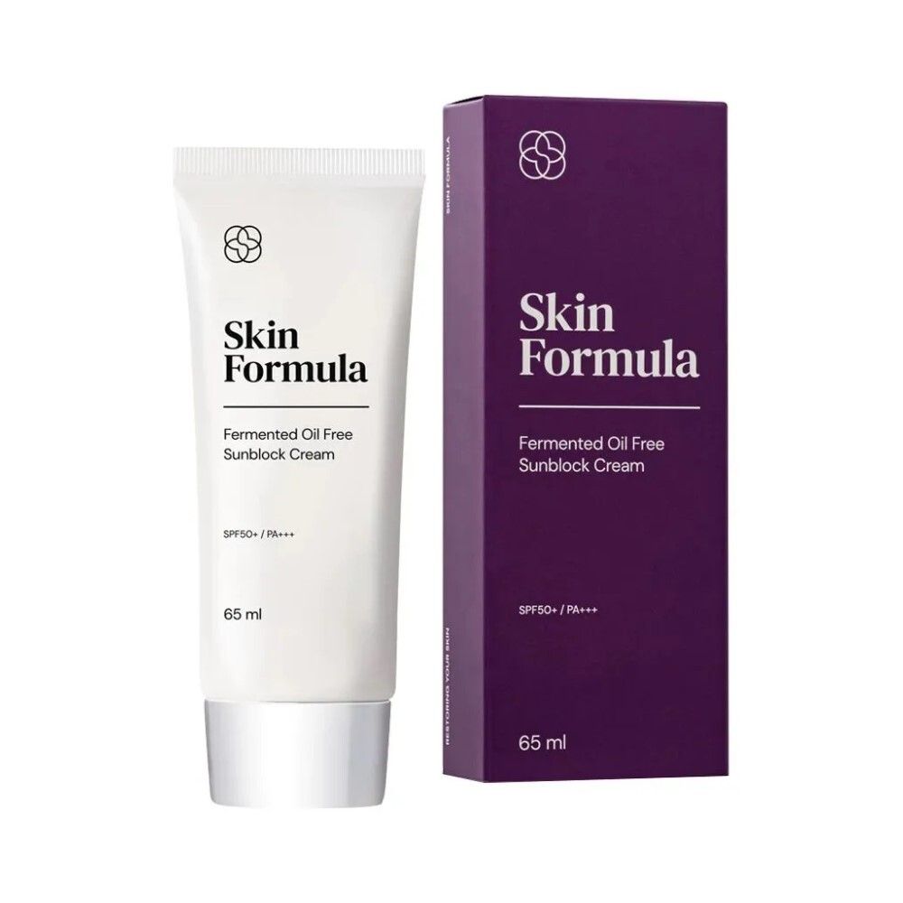 Skin Formula Fermented Oil Free Sunblock Cream SPF50+ PA+++ Солнцезащитный крем c увлажняющим и успокаивающим действием, 65 мл