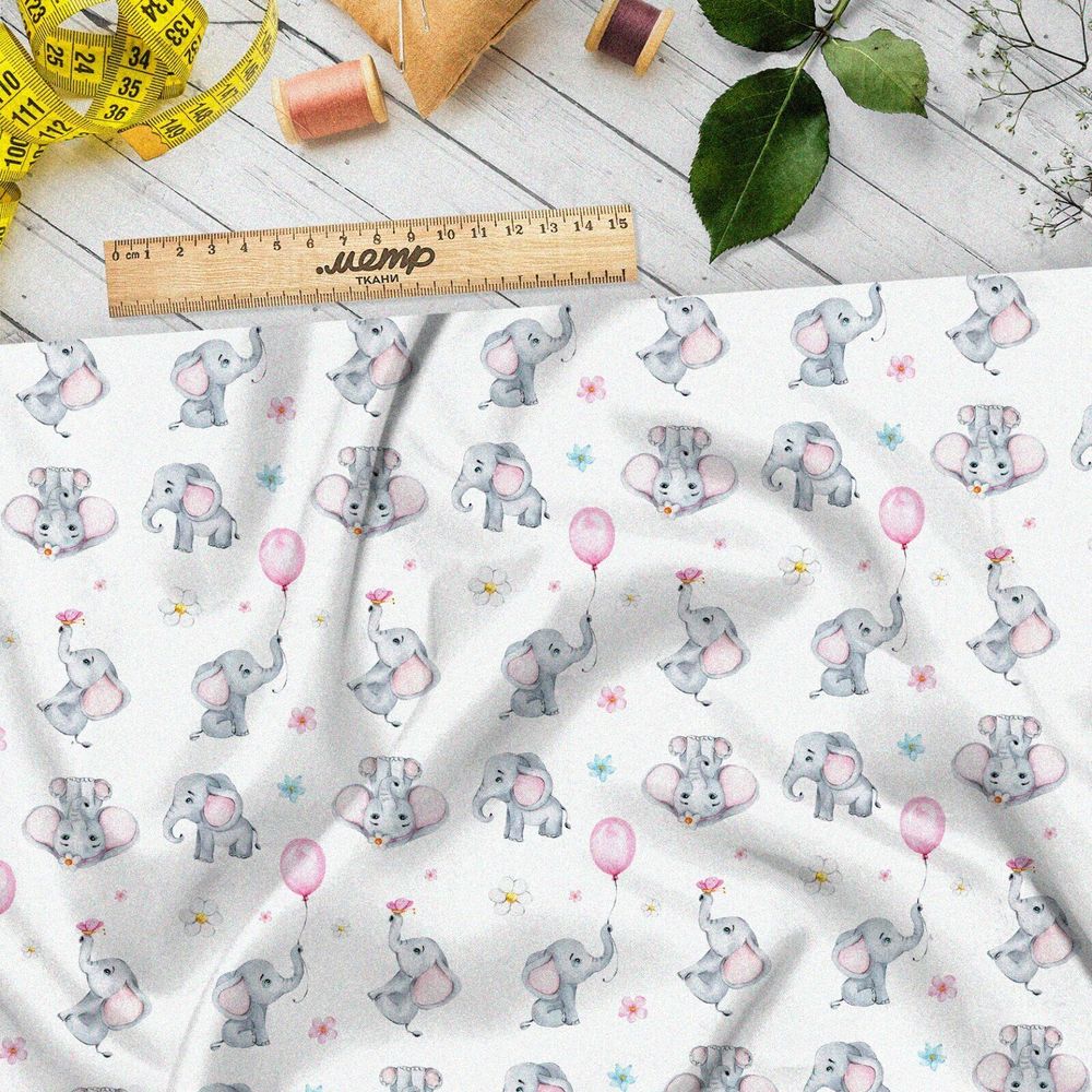 Ткань мембрана веселые слонята