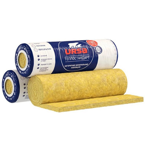 УРСА ТеплоСтандарт 6560х1220х50х2(16м2/0,8м3/упак) (в рулоне) 9-11 кг/м3