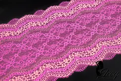 03-230 Кружево эластичное 22 см, ярко-розовый/коралл