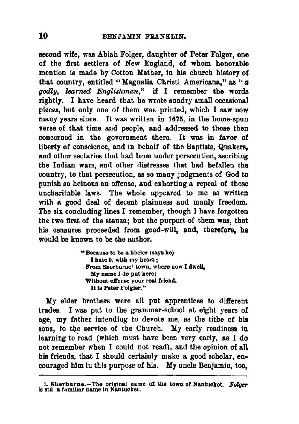 The autobiography of Benjamin Franklin. Prepared for use in schools | B. Franklin