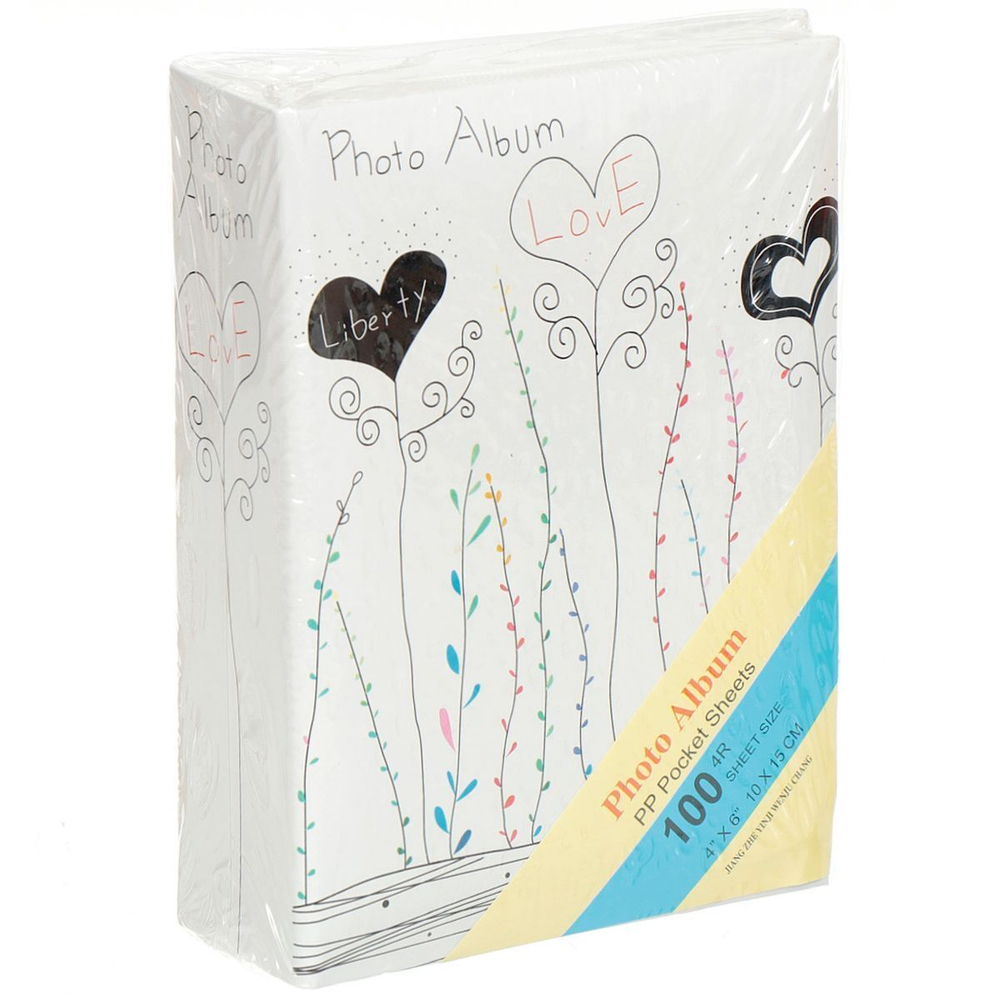 Фотоальбом 100фото, 10 х 15 см, 4 дизайна, в ассортименте, Листики, Y3-1400