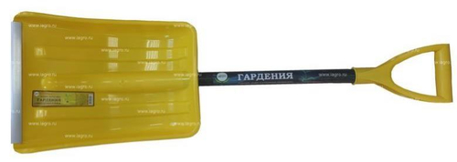 Лопата снеговая пласт. с черенком ГАРДЕНИЯ  АКТИВ-АВТО   365*280 с фибергл.чер, пл.алюм.. и V-ручкой