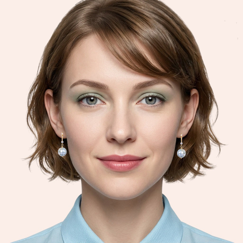 Серьги с голубым перламутром