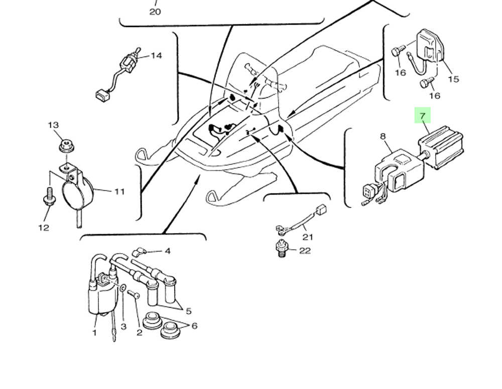 Коммутатор (блок CDI) для снегоходов VK540/BR250