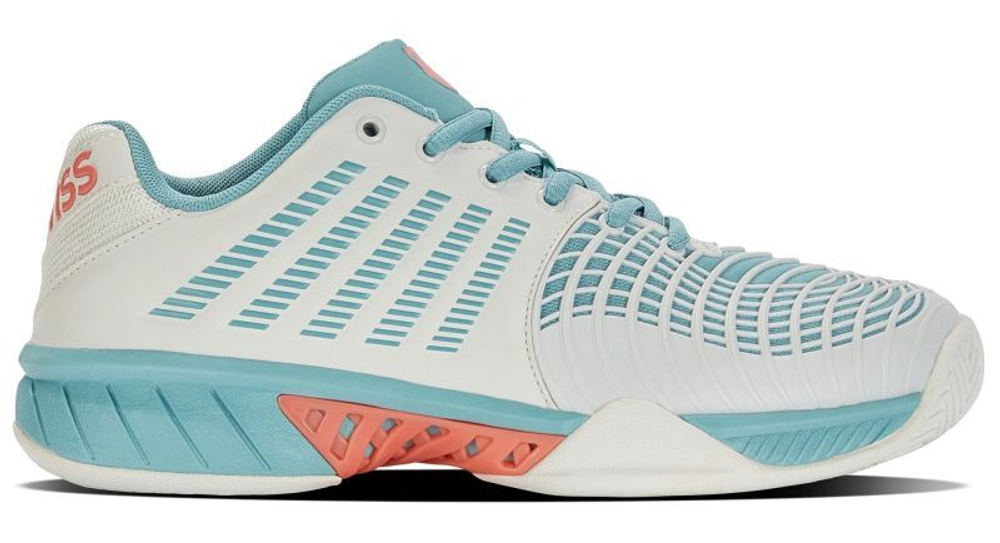 Женские теннисные кроссовки K-Swiss Express Light 3 HB - blanc de blanc/nile blue/desert flower - White