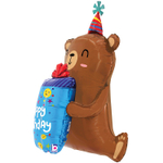 Фольгированный шар-фигура «Мишка с подарком», 86 см