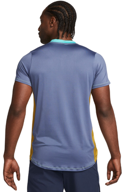 Теннисное поло Nike Court Dri-Fit Advantage Polo - bronzine/diffused blue/washed teal/white