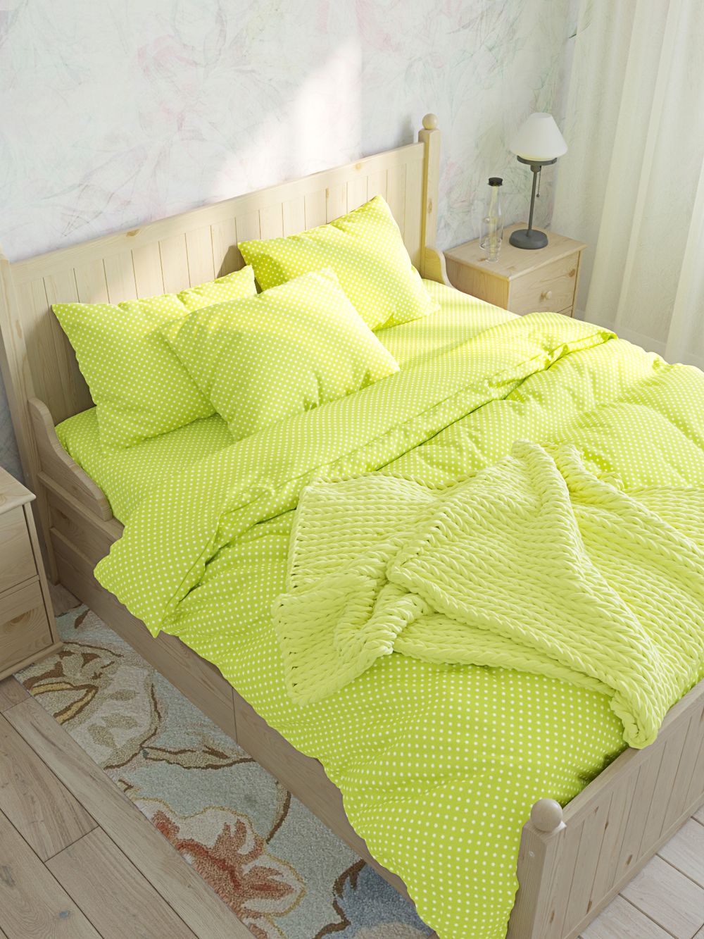 Простынь на резинке Сказка "Нежность" 160х200 см, перкаль