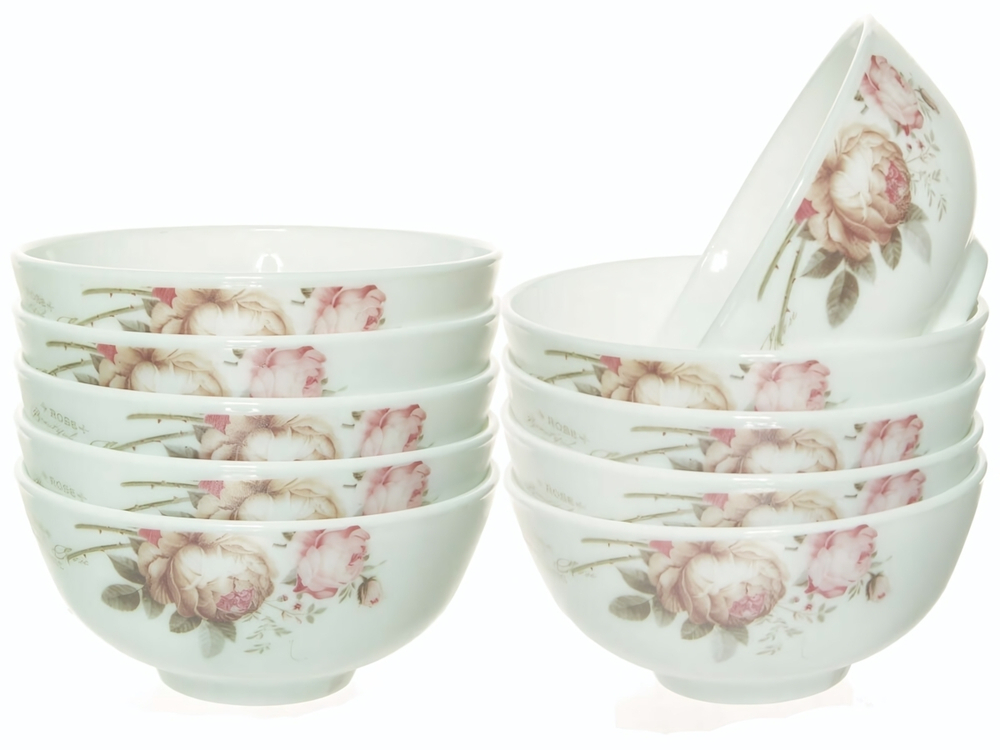 Набор салатников 10 предметов 250мл "Чайные розы" (78888)