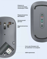 Мышь Ugreen 90373 серый