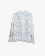 Рубашка Soeurs с Персиковой Вышивкой белая