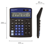 Калькулятор настольный BRAUBERG EXTRA-12-BKBU (206x155 мм) 12 разрядов двойное питание черно-синий