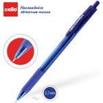 Ручка шариковая автоматическая Cello "Comfort" синяя, 0,7мм, грип, штрих-код