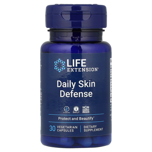 Life Extension, Daily Skin Defense, 30 вегетарианских капсул