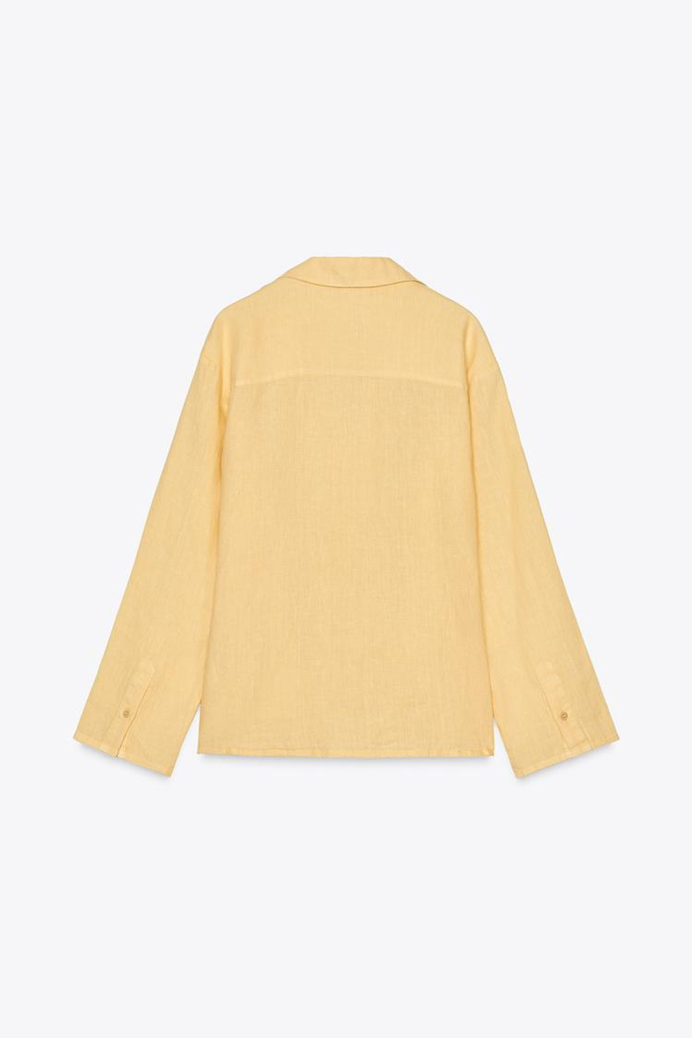 ZARA РУБАШКА ИЗ 100% ЛЬНА — ZW COLLECTION, ПАСТЕЛЬНО-ЖЕЛТЫЙ