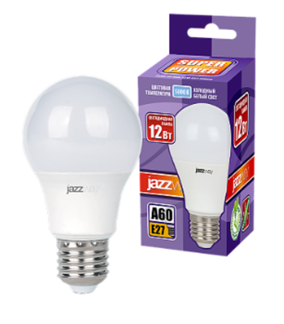 362_ Лампа светодиодная PLED-SP 12Вт А60 грушевидная 5000К холод. бел. E27 1080лм 230В JazzWay арт. 1033734, ш/к 4690601033734