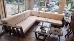 Комплект угловой YACHTLINE Диван и Кушетка GULFSTREAM + 3 журнальных стола Gulfstream