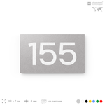 Номер на дверь 155, табличка на дверь для офиса, квартиры, кабинета, аудитории, склада, серый 120х70 мм, Айдентика Технолоджи