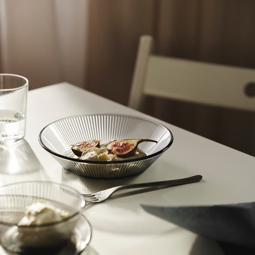 ХАВСГЭДДА HAVSGАDDA Тарелка глубокая 19 см, узор/серый