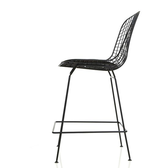 Полубарный металлический стул Bertoia 63 см Уценка (небольшие сколы и без подушки)