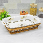 Блюдо для запекания 37*23*8см 1,9л прямоугольное в корзинке