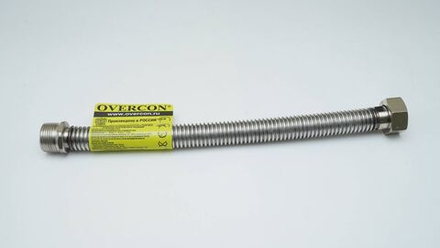 Подводка гибкая металлическая сильфонная для газа 3/4" ВР-НР, длина 0,6-1м, OVERCON