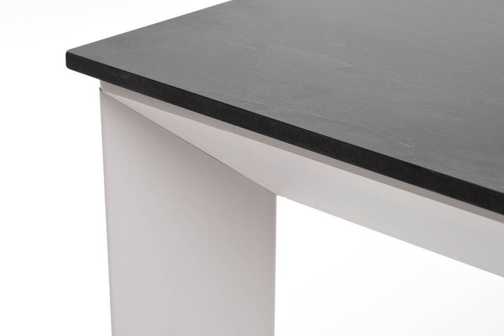 "Венето" обеденный стол из HPL 90х90см, цвет "серый гранит", каркас белый