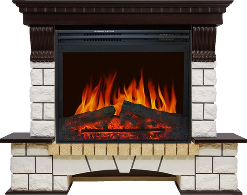 Каминокомплект Pierre - Венге / Белый (Высота 1015мм) с очагом Jupiter FX New