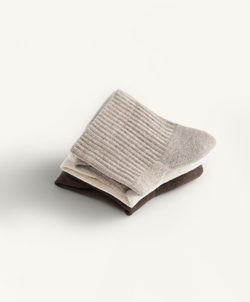 OYSHO Три пары спортивных носков-сникеров с язычком из смесового хлопка, коричневый меланж