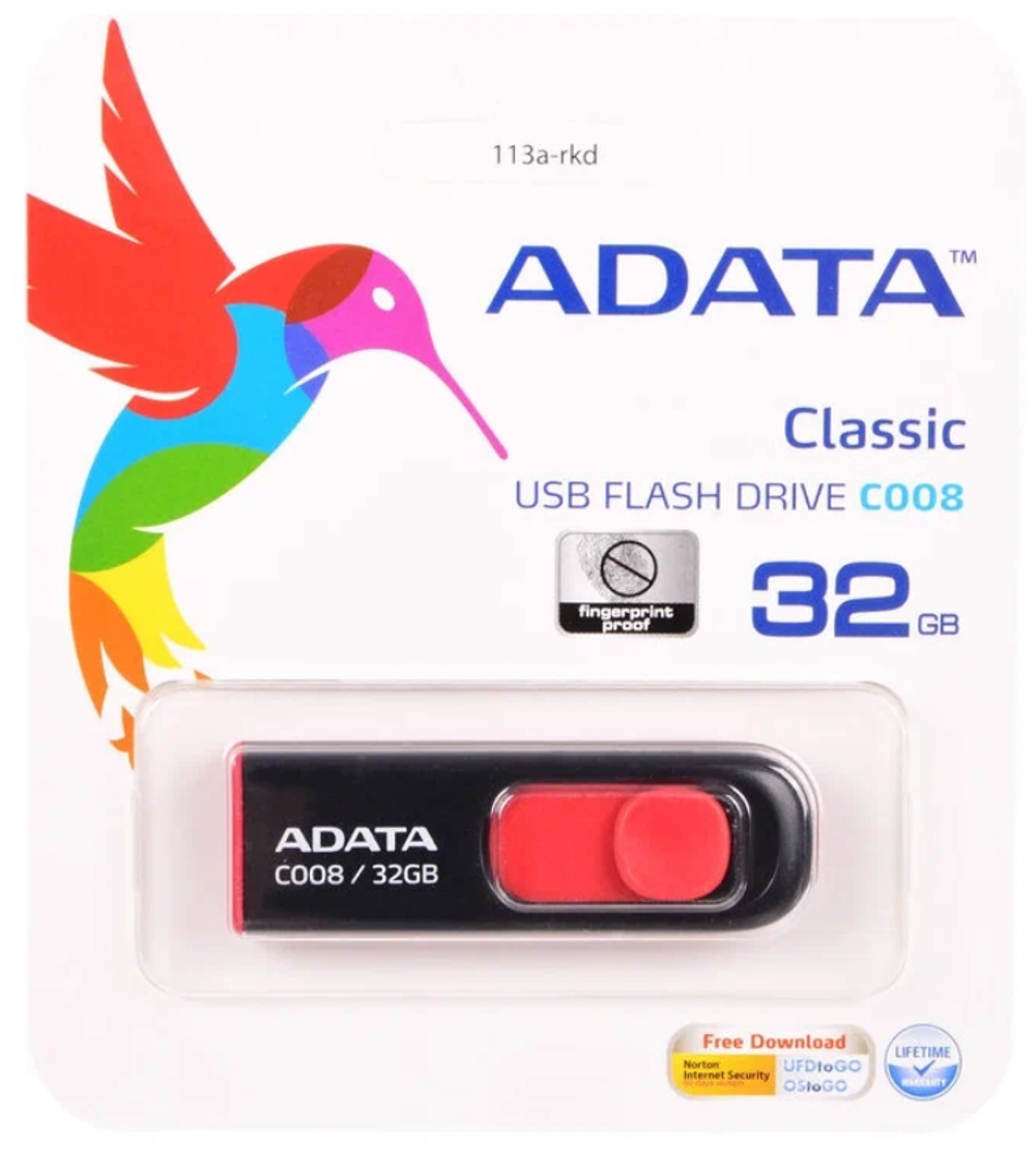 Флешка 32-GB ADATA C008 чёрный