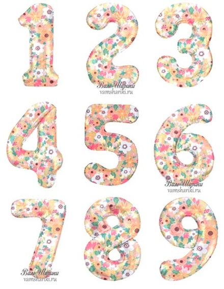 Цифры 86 см "Цветочный вальс"