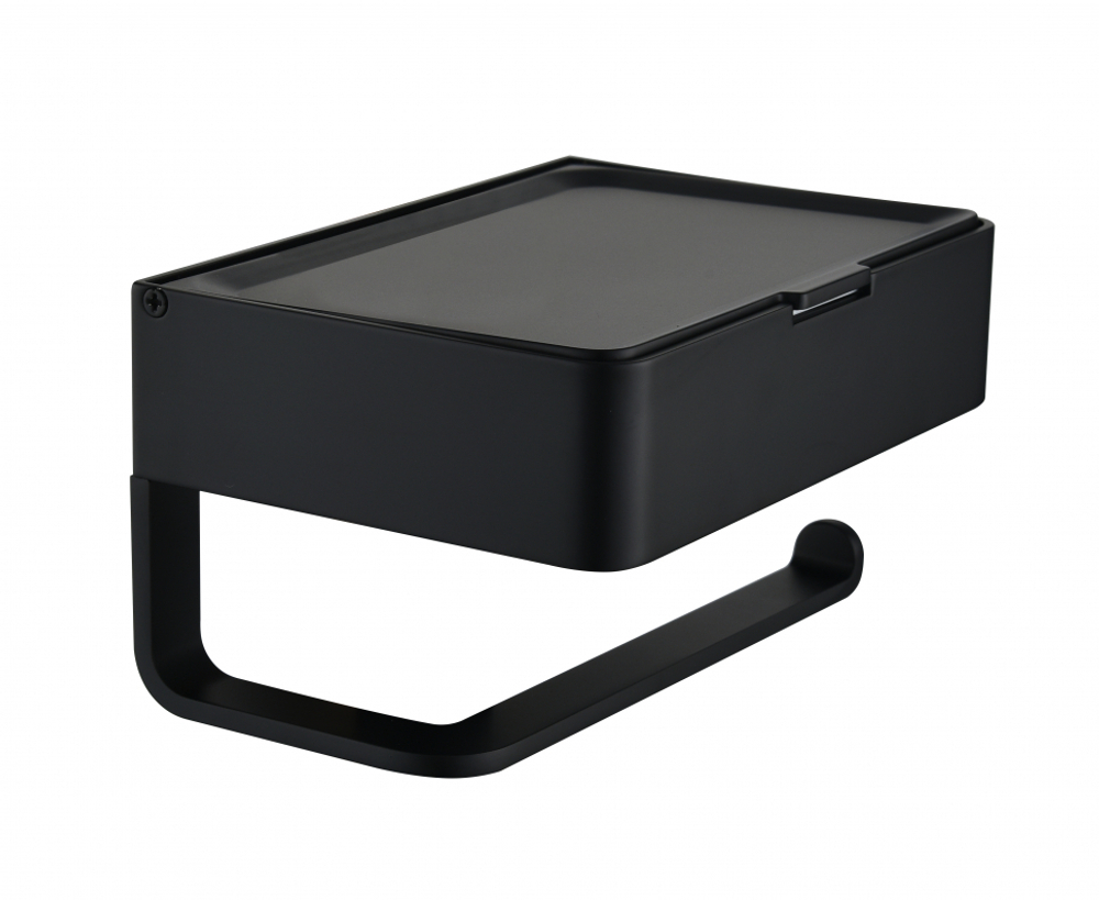 Настенный бумагодержатель плоский Grocenberg AC0050 (Черный матовый)