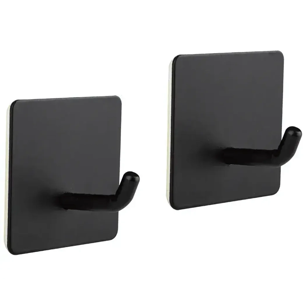 Набор из 2 крючков, Квадрат, Самоклеющиеся, металл