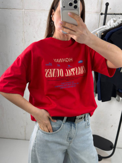 Футболка женская артикул 703 цвет "красный"