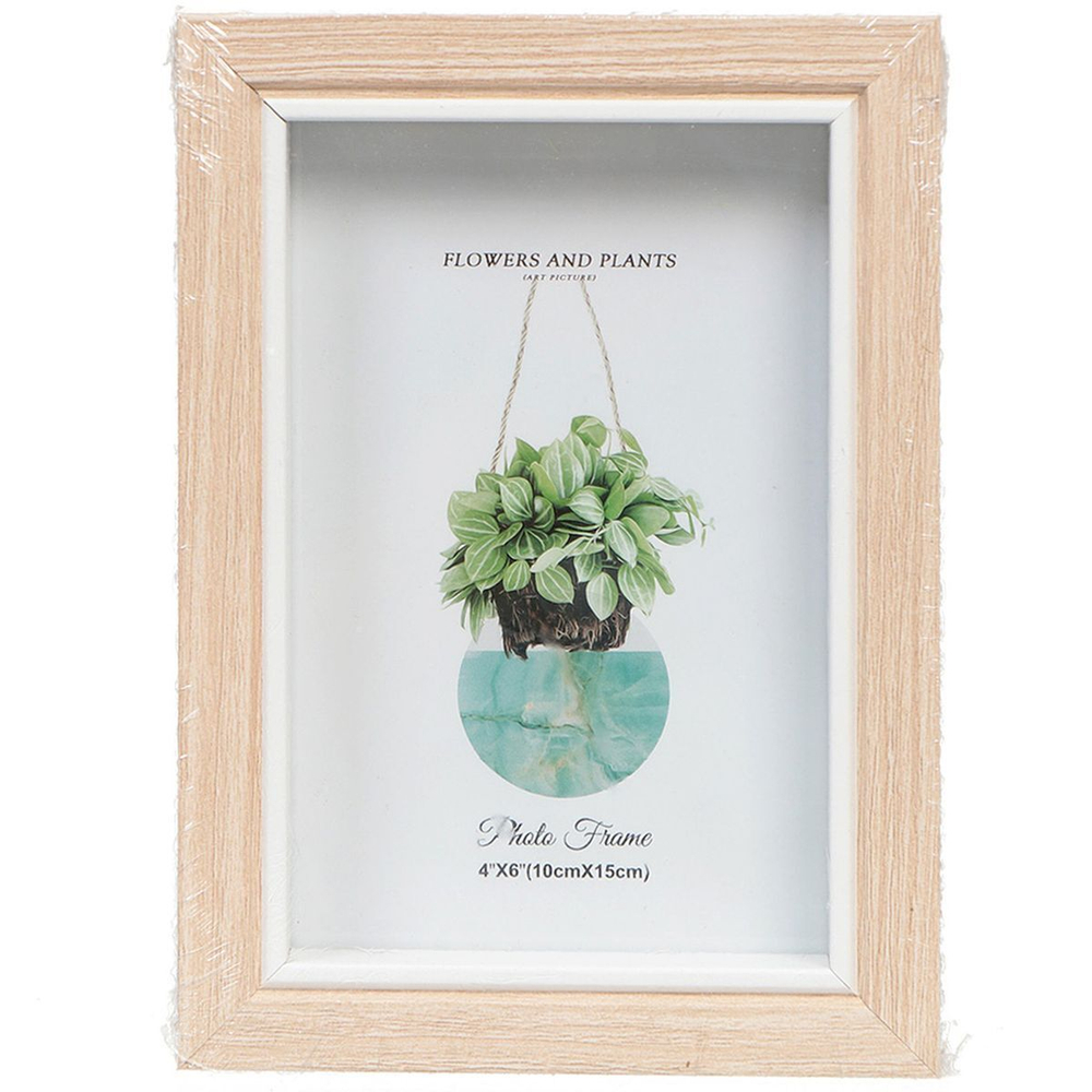 Фоторамка фото 10х15 см, св.дер, с белым кантом, Y6-2414