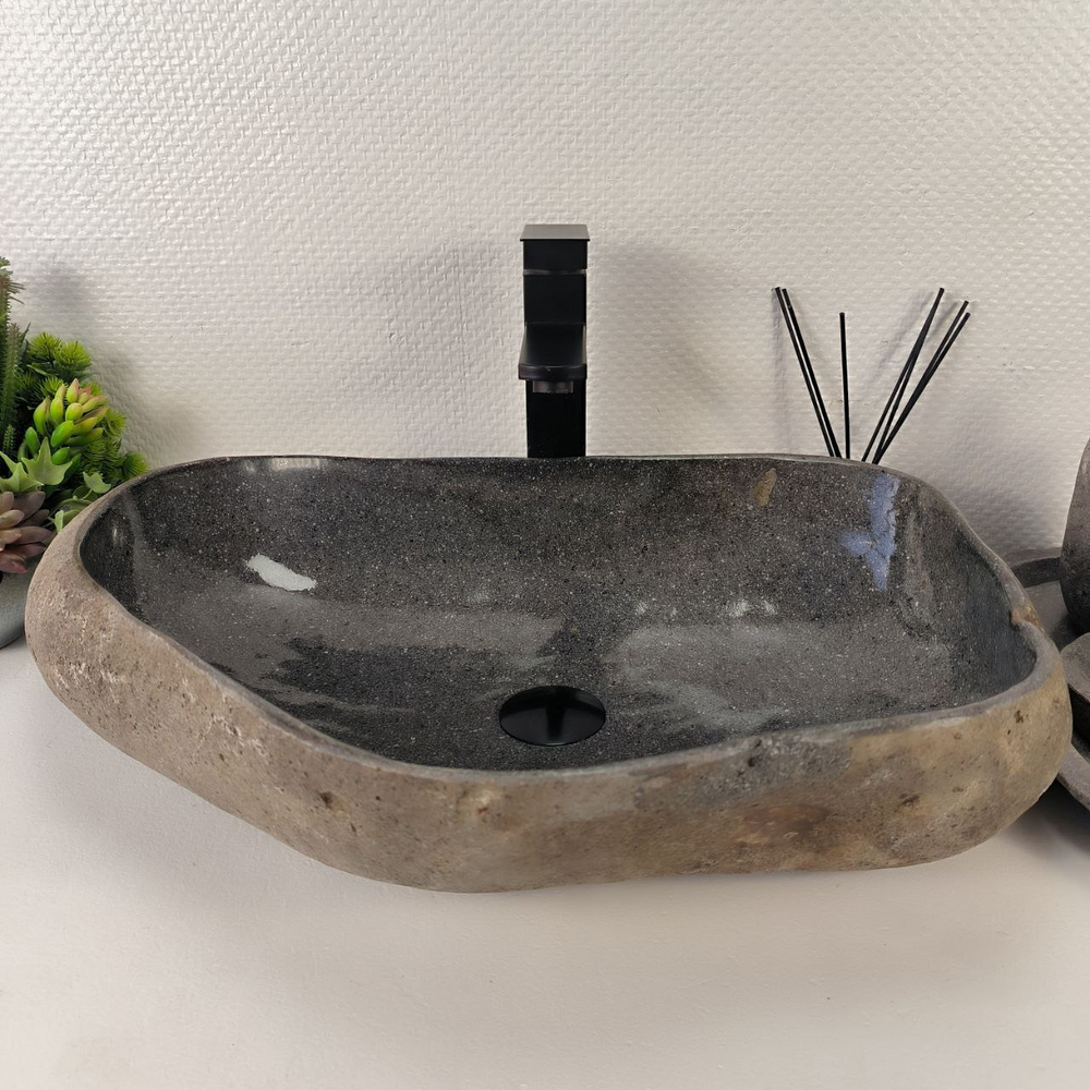 Раковина из речного камня RS-64879 61*39*14 0863