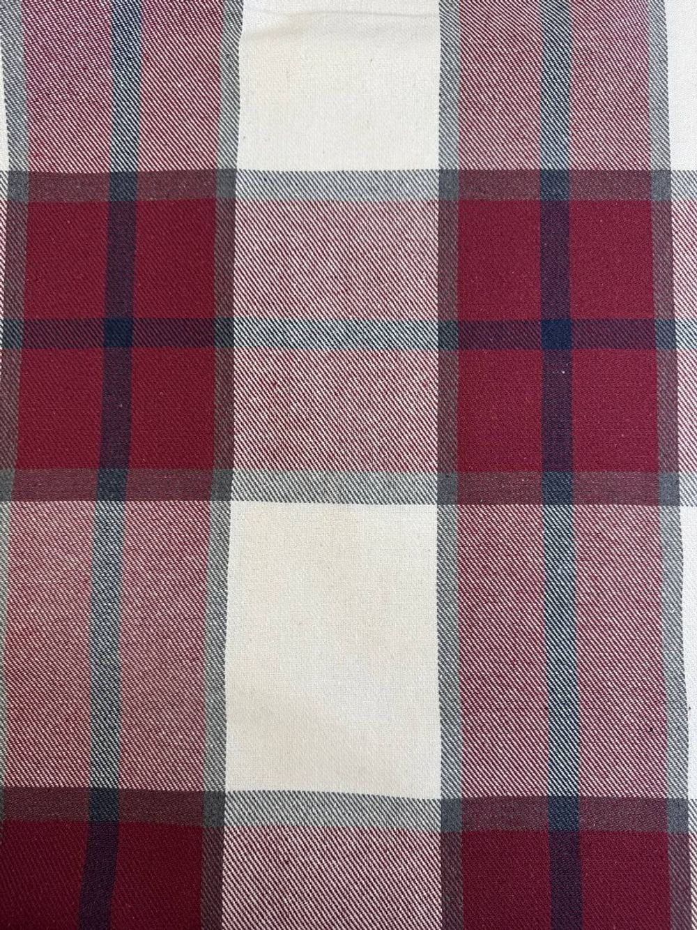 Костюмная принт клетка, бордовый, молочный, отрез 1,85м