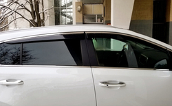 Дефлекторы Alvi на Hyundai Santa Fe 4 с молдингом из нержавейки