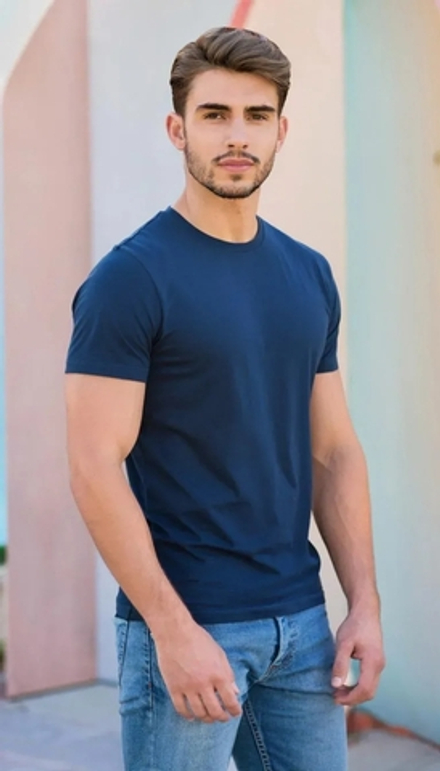 5003 Футболка мужская однотонная темно-синяя (56)