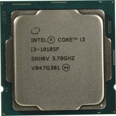 Процессор Intel Core i3-10105F 3,7GHz (4,4GHz) 6Mb 4/8 Core Comet Lake 65W FCLGA1200 Tray