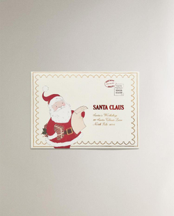 ZARA HOME НАБОР ДЕТСКИХ РОЖДЕСТВЕНСКИХ ОТКРЫТОК С ИЗОБРАЖЕНИЕМ ДЕДА МОРОЗА (набор из 4 штук), разноцветный