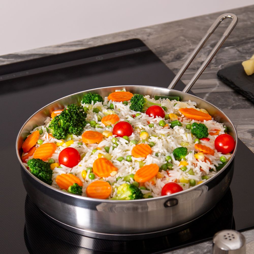 СКОВОРОДА AGNESS PROFESSIONAL 26*6 СМ, 3,2 Л ВЫСОКОКАЧЕСТВЕННАЯ НЕРЖ СТАЛЬ 18/10 ИНДУКЦИОННОЕ ДНО