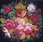 "Бархатный букет"-0959 канва с рисунком