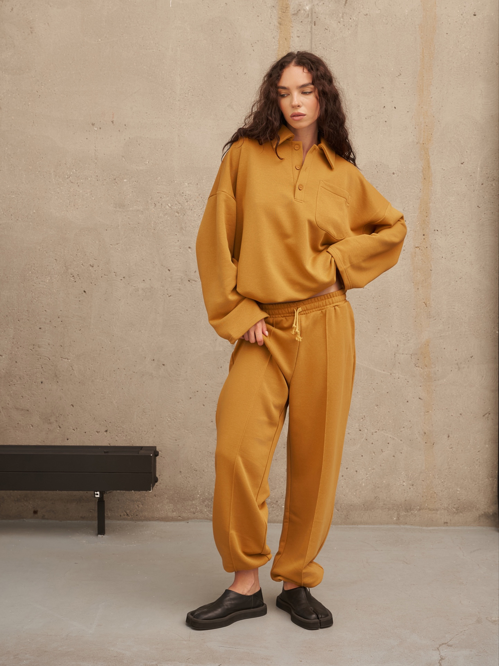 костюм трикотажный из футера с поло