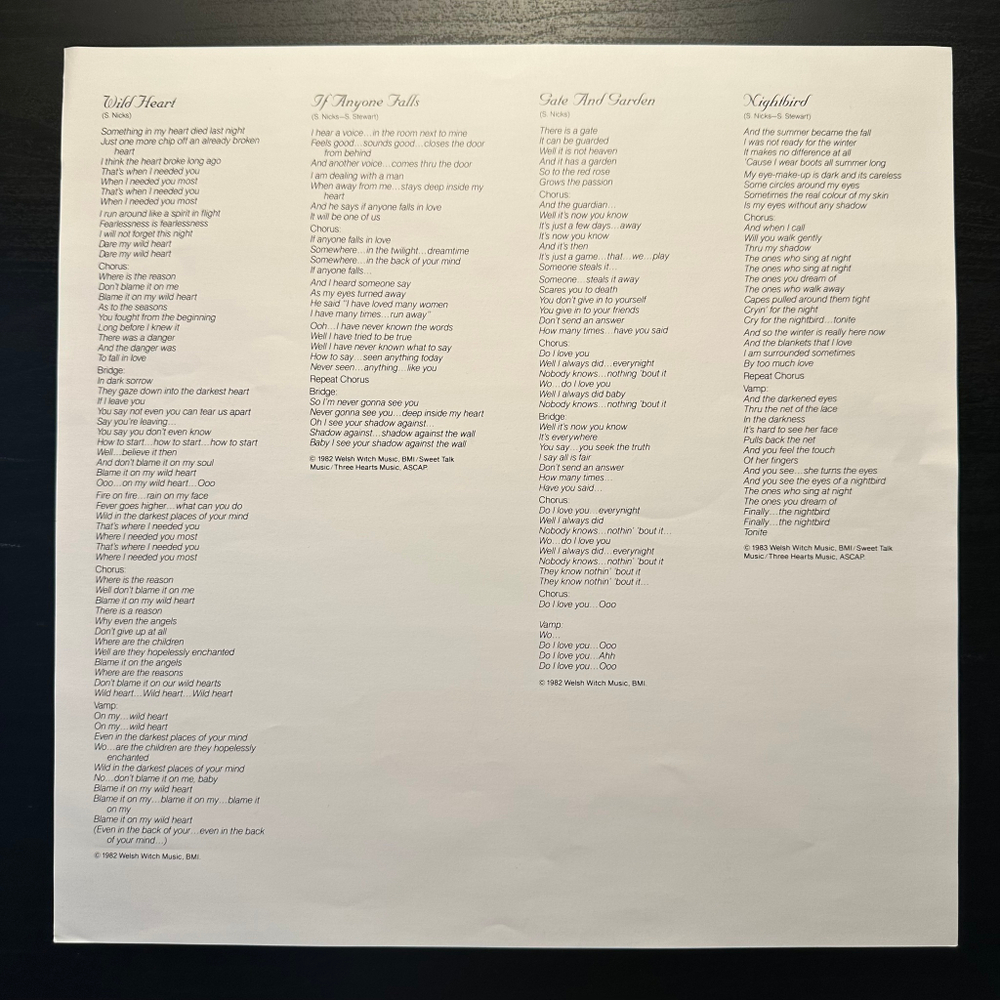 Stevie Nicks - The Wild Heart (Скандинавия 1983г.)
