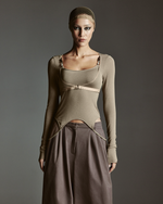 Болеро вторая кожа М, Серо-Бежевое