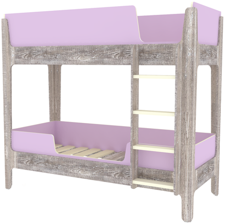 Кровать двухъярусная КарИВи Лотос Бетон Ирис