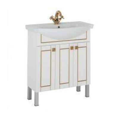 Тумба с раковиной Aquanet Честер 75 белый/золото