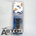 ШТЕКЕР-зарядка 2 USB  короткий 12v-24v 3,1А LEDиндикатор (быстрая зарядка) Nova Bright 39601